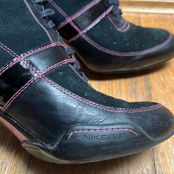 Cole Haan Nike Air Georgetown Granny Black Lace Up Heels Sz 7.5B - Picture 12 of 12